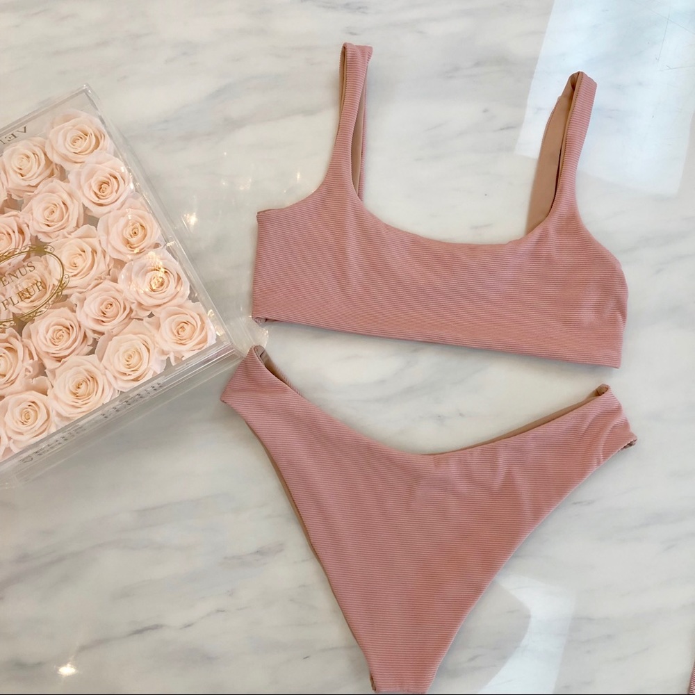 Cheeky ribbed bathing suit set